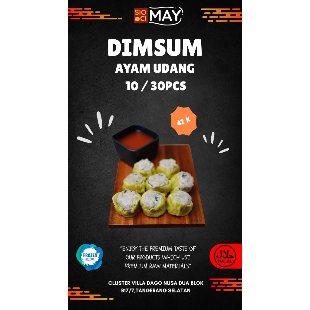 

DIMSUM AYAM UDANG/DIMSUM PREMIUM/HALAL ISI 10 PCS FROZEN FOOD