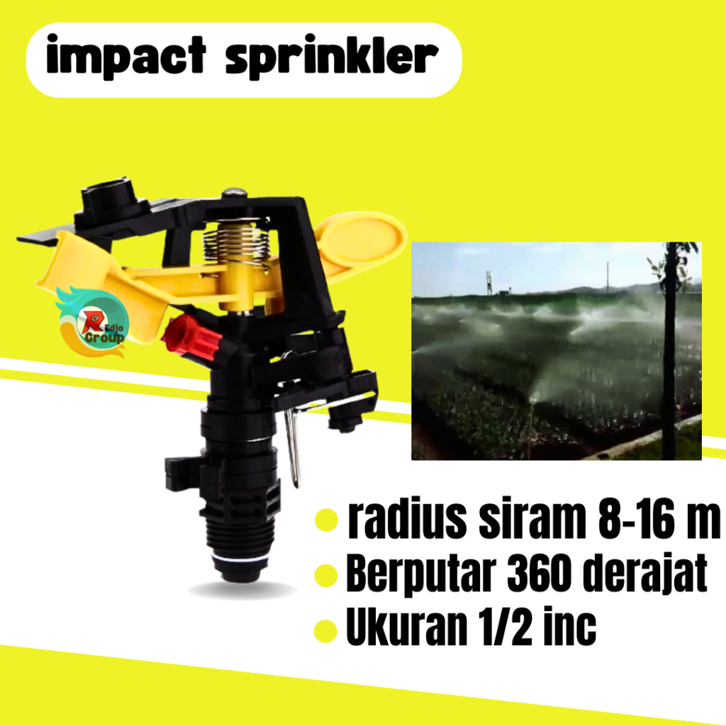 Sprinkler Pertanian Taman Impact Sprayer Pertanian Taman Kebun 1/2 inchi