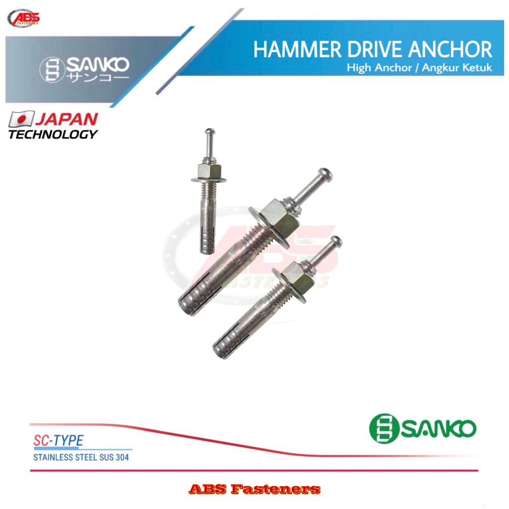High Anchor SS304 M12 x 100 – 1.75 SANKO Hit Anchor/Dynabolt Angkur Ketok Stainless Steel 304