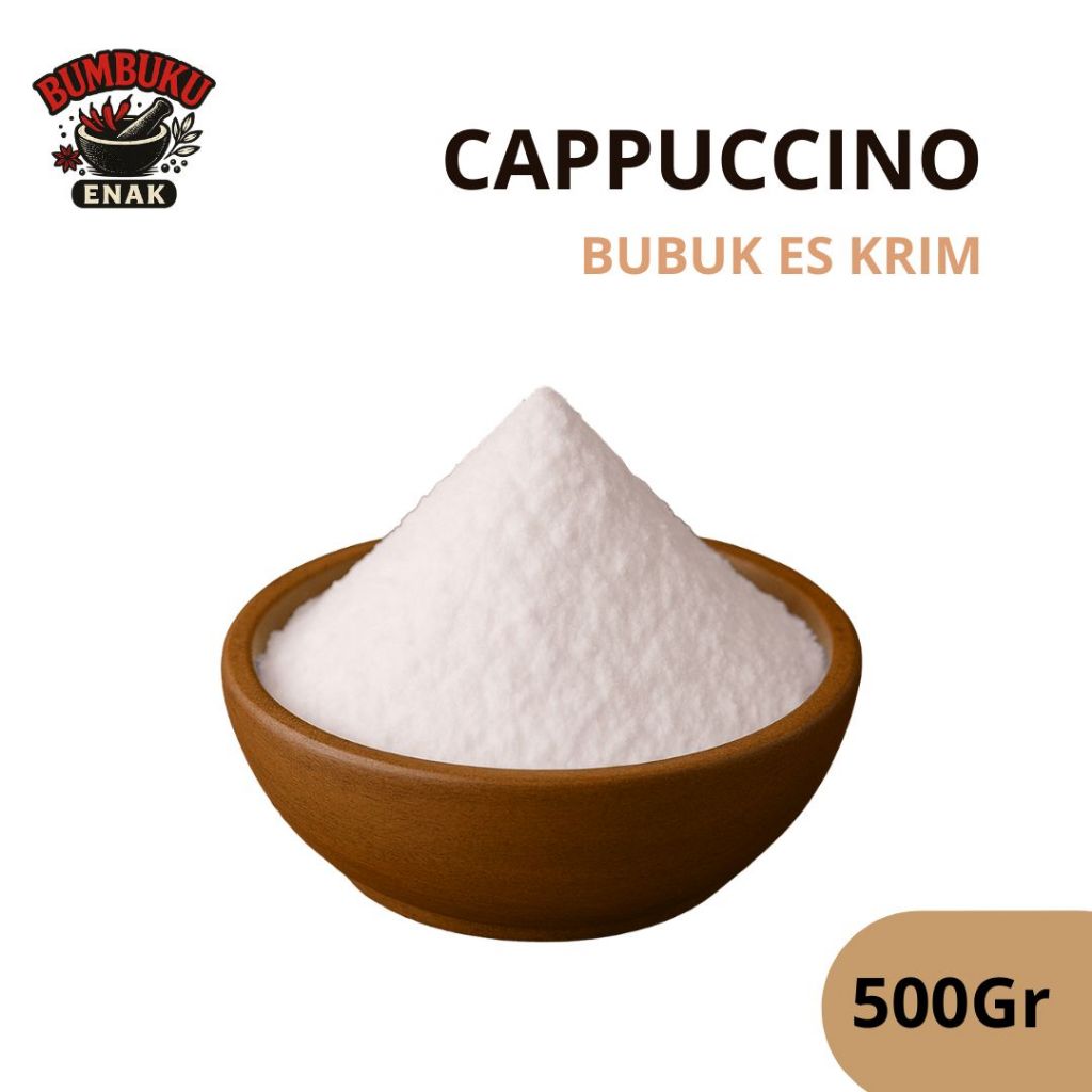

Bubuk Es Krim Rasa Cappuccino 500gr – Ice Cream Powder Kopi Lembut, Cocok untuk Jualan & Homemade