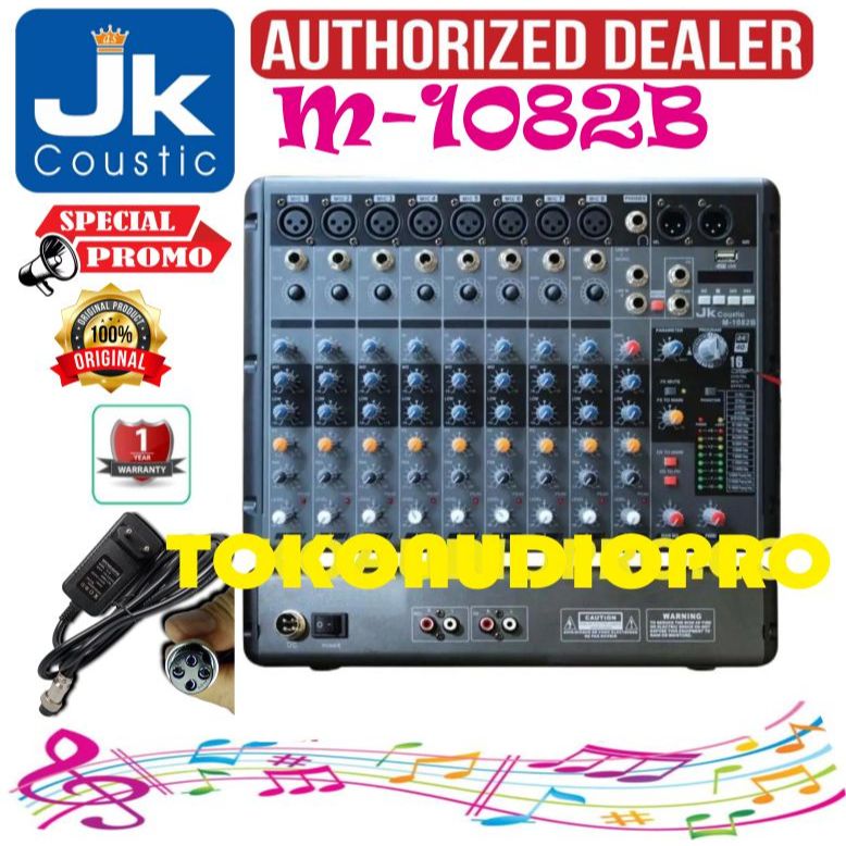 Mixer JK Coustic M1082B Mixer Audio Dengan Efek Dan Bluetooth M-1082