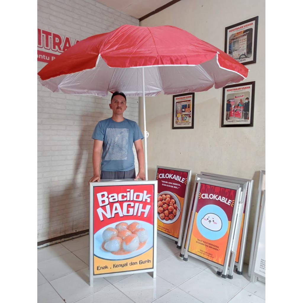 BOOTH PORTABLE CILOK BAKSO KUAH PENTOL DLL PRAKTIS BISA DI LIPAT