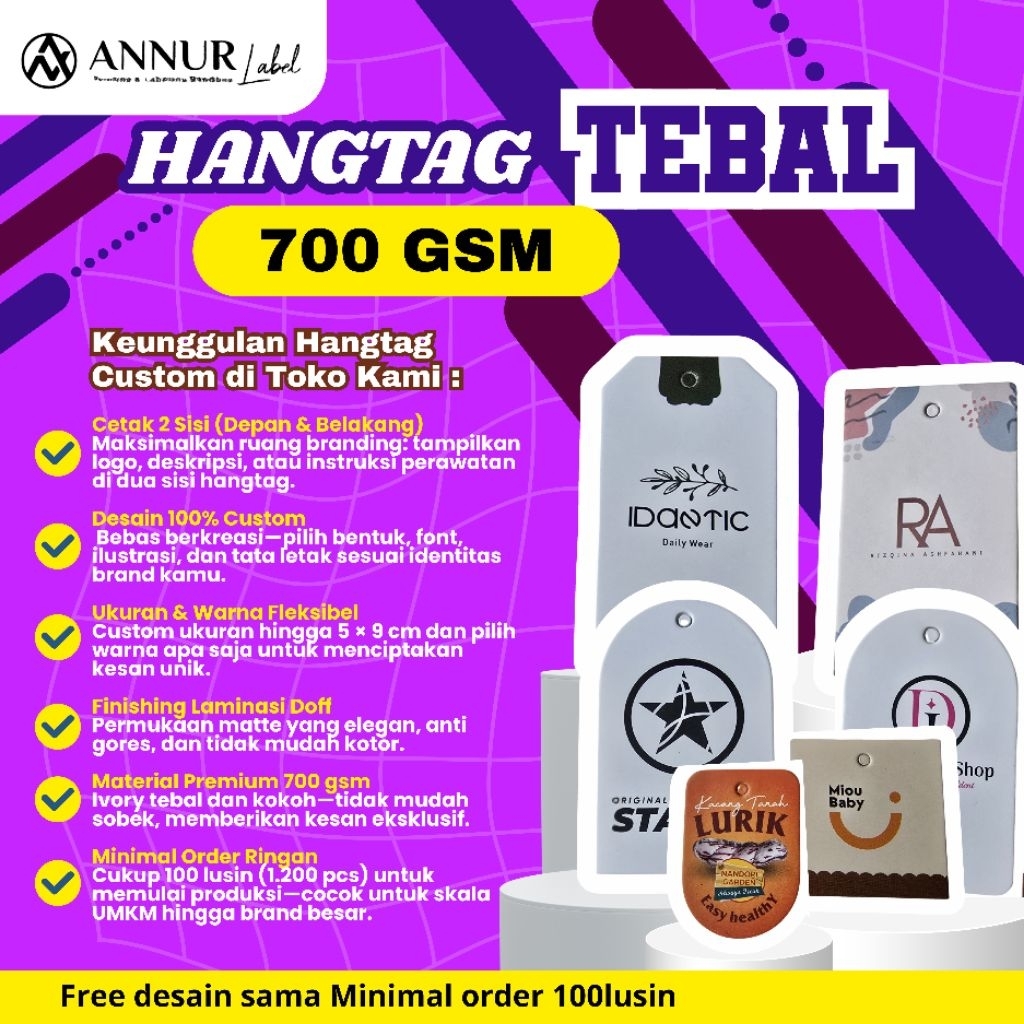 

(paket 1.200pcs) hangtag custom label hang tag 700gram