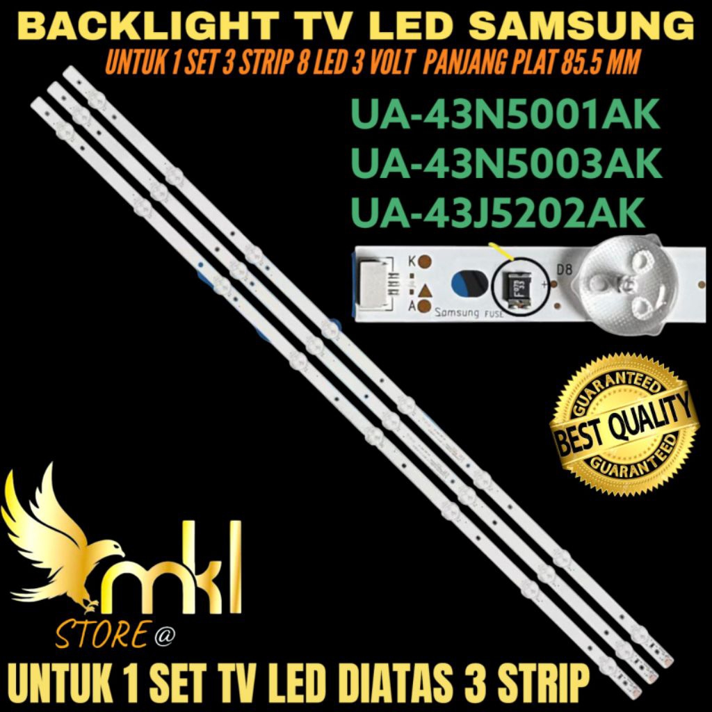 BACKLIGHT TV LED SAMSUNG 43 INCH UA-43N5001AK-UA-43N5003AK- UA-43J5202K BACKLIGHT TV LED 43 INCH
