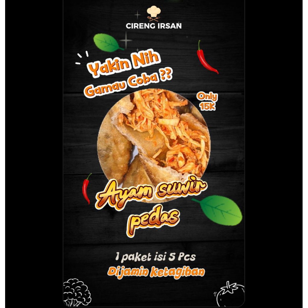 

Cireng isi ayam suwir pedas