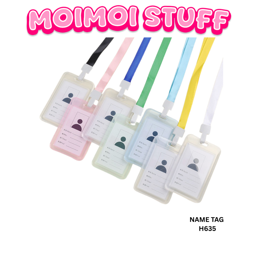 

MM - NAME TAG ID CARD TRANSPARAN H635 GANTUNGAN KARTU NAMA PLASTIK VERTICAL LAYARD POTRAIT MOTIF POLOS TANDA PENGENAL BENING HORIZONTAL