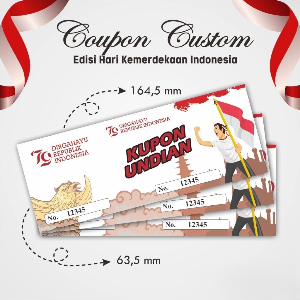 KUPON JALAN SEHAT 17 AGUSTUS - KUPON UNDIAN KEMERDEKAAN CUSTOM MURAH