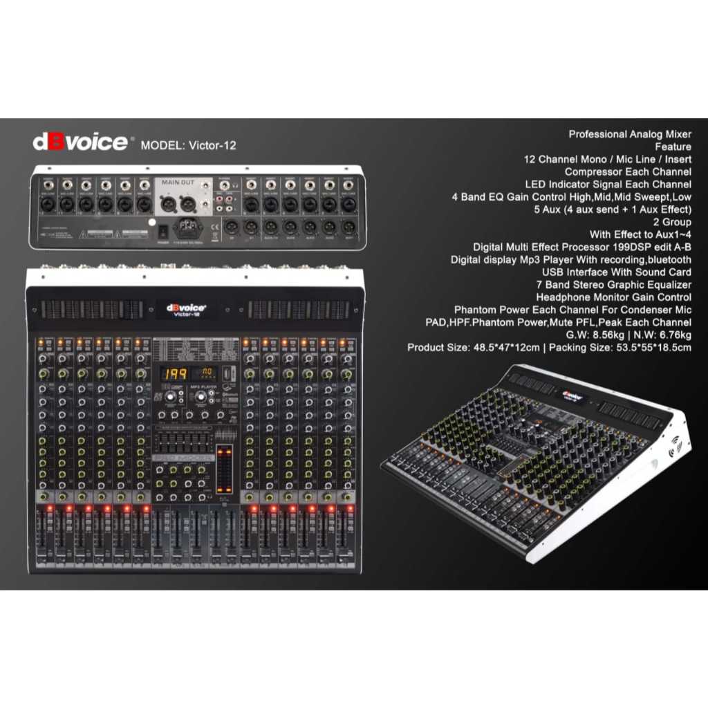VICTOR-12 MIXER 12 CHANNEL DBVOICE ORIGINAL / MIXER 12 CHANNEL / VICTOR12 DBVOICE