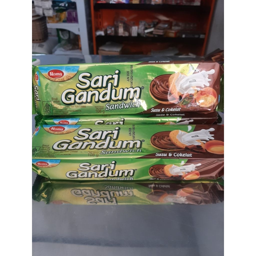 

Roma SARI GANDUM SANDWICH susu & coklat|108g