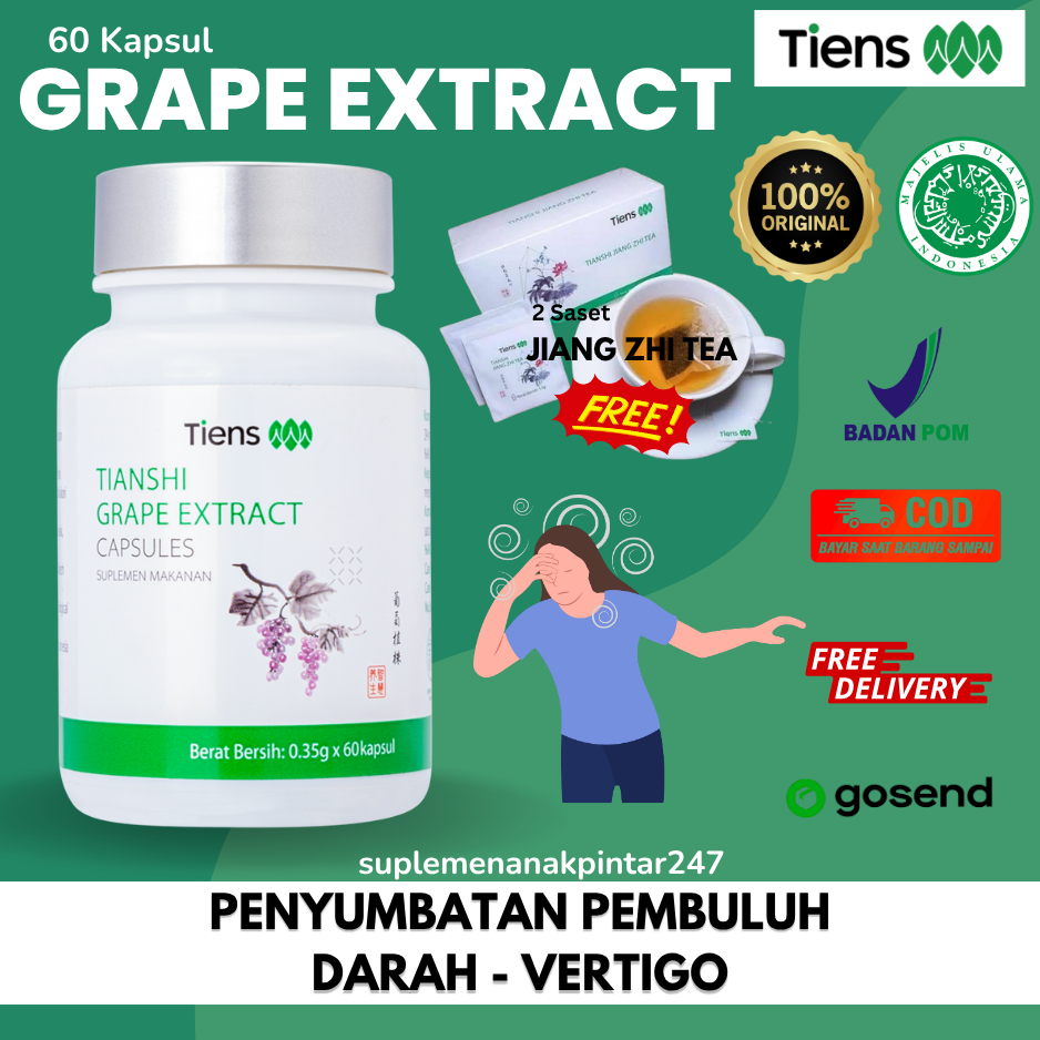 Tiens Grape Extract - Obat Vertigo & Darah Tinggi