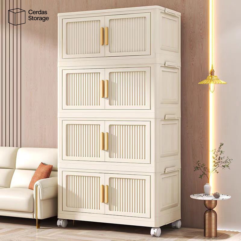 LEMARI LIPAT 2 PINTU SERBAGUNA UNTUK RAK TAS SEPATU BAJU ANAK  PLASTIK COCOK KAMAR ANAK KOSAN