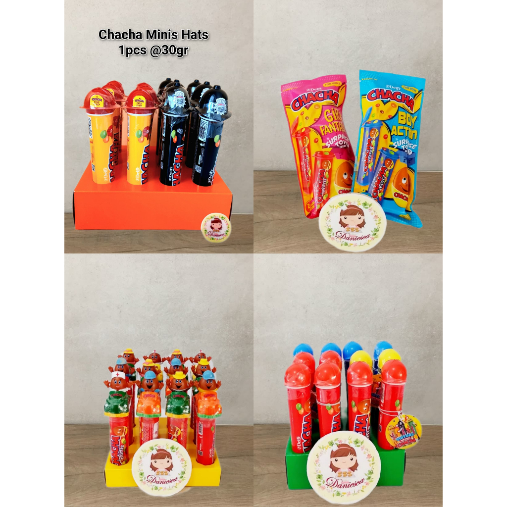 

Delfi ChaCha minis surprise , tube , novelties delfi coklat warna warni dengan mainan ( ds bgr )