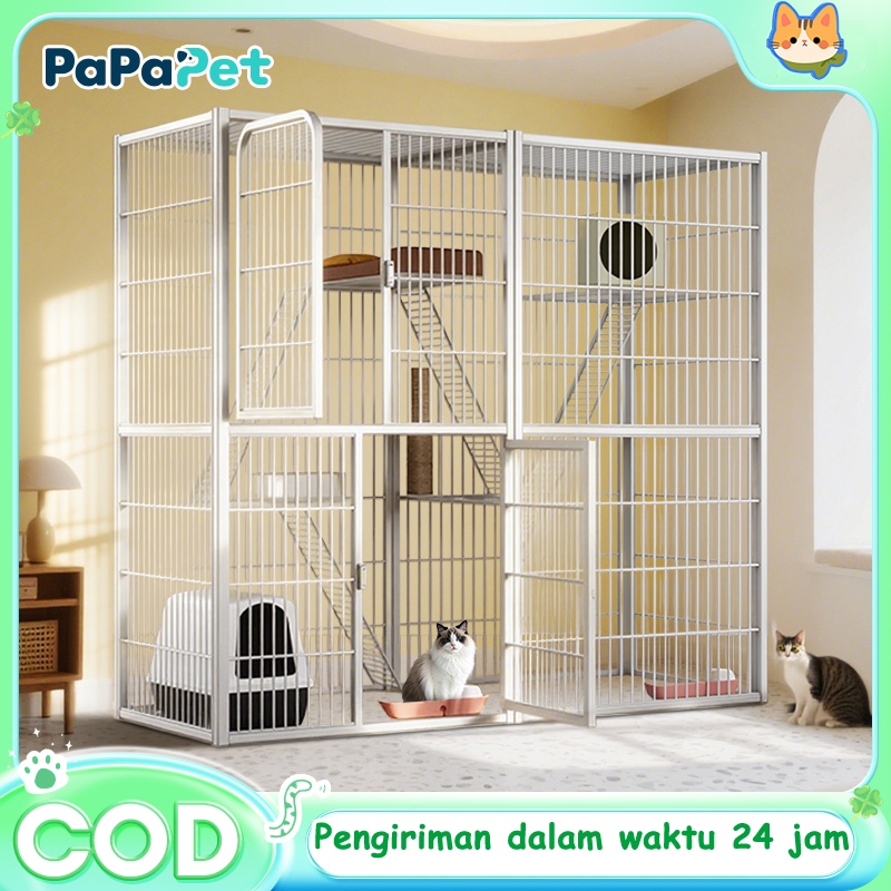 Toko Alcindun - Kandang Kucing Besar Model Vila Cocok untuk Pembiakan Kucing Domestik Nyaman dan