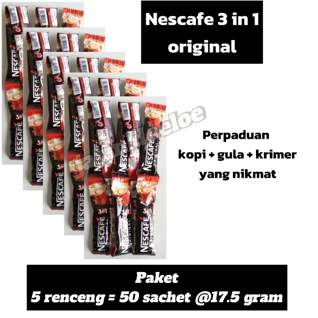 

NESCAFE 3 in 1 Original PAKET 50 sachet/5 renceng