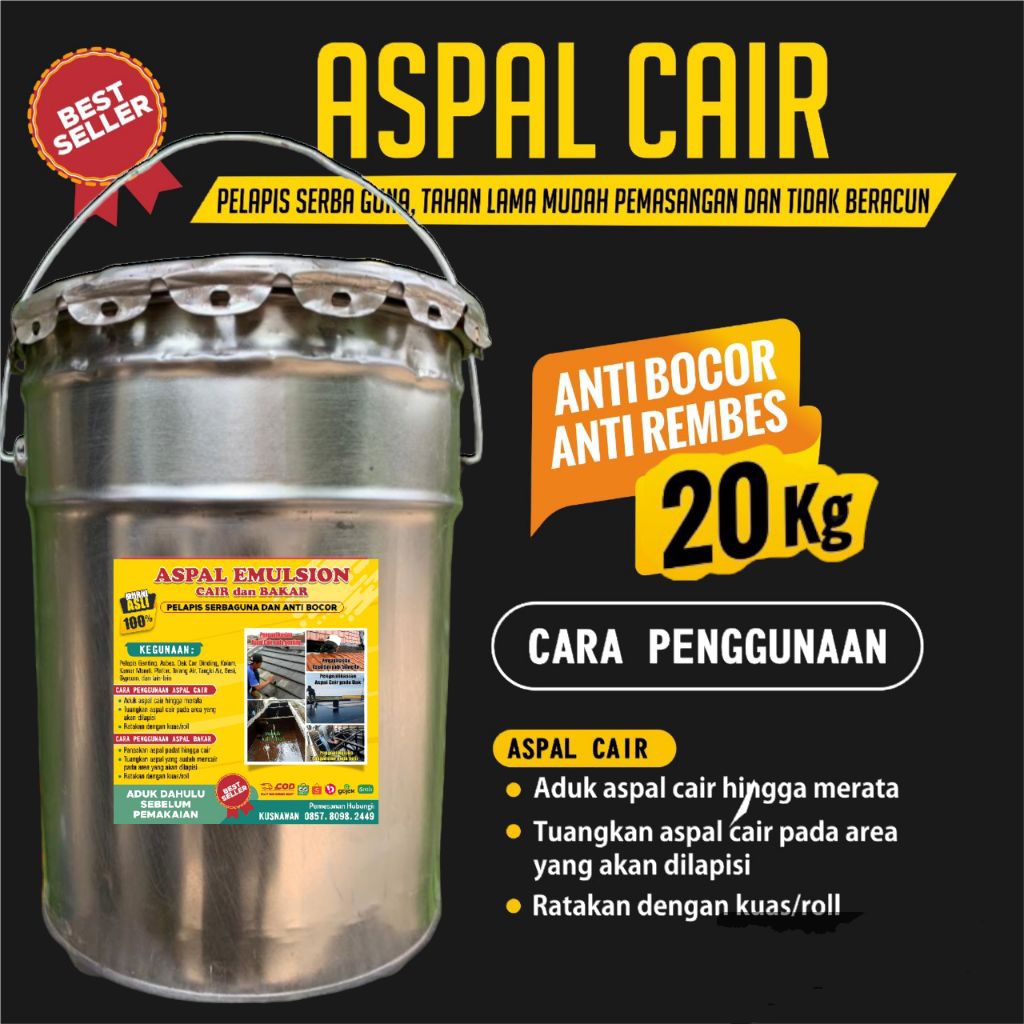 Aspal Cair 20 Kg (Kemurnian Aspal 100%)