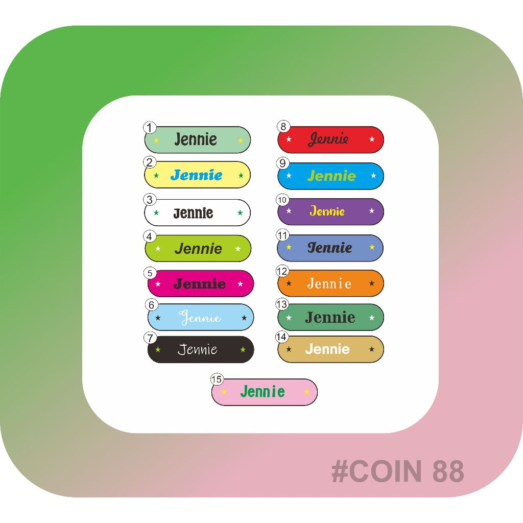 

Cod Stiker Sablon Nama/Label Nama Terbaru Untuk Dewasa dan Anak-Anak Bahan Dtf Harga Tertera Untuk