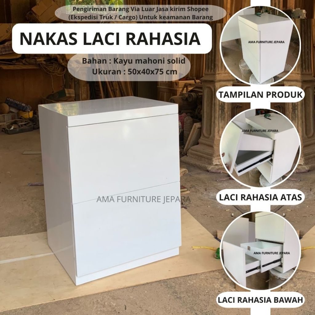 NAKAS LACI RAHASIA, NAKAS LACI PENYIMPANAN TERSEMBUNYI, NAKASMINIMALIS, bedside table