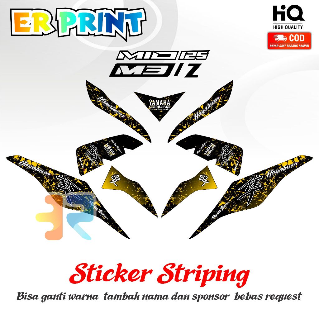 Sticker Striping Mio M3 Full Set Kanan Kiri Striping Standar Mio M3 Hayabusa