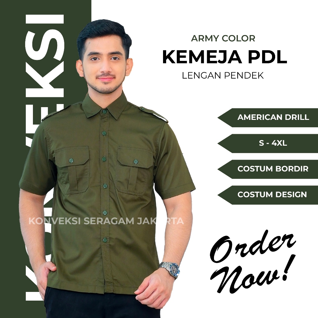 Baju Kemeja PDL Lengan Pendek Seragam Kerja Dinas Lapangan Outdoor Outdor Gunung Komunitas Custom Bo