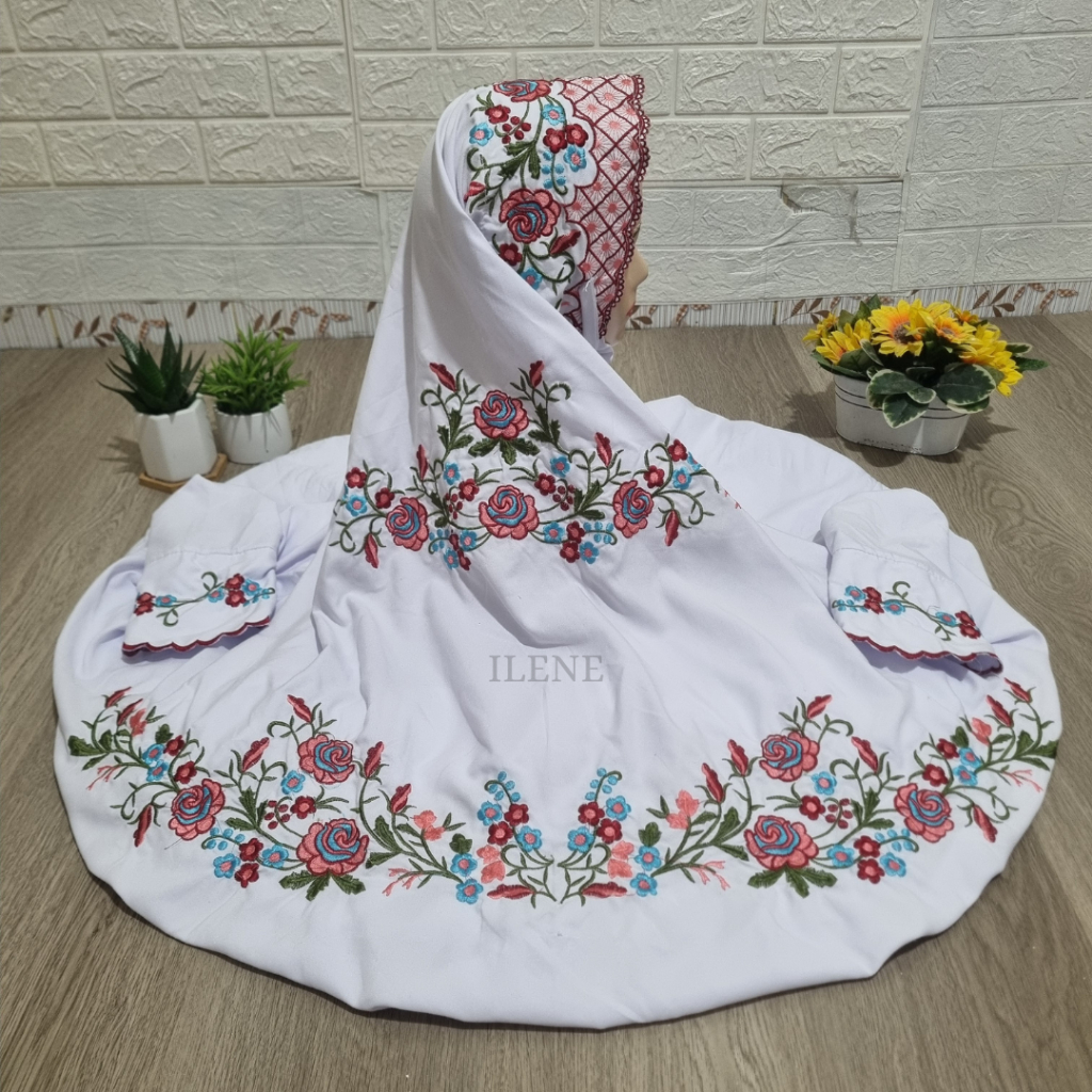 Mukena Terusan Dewasa Bordir Terbaru Bahan Adem