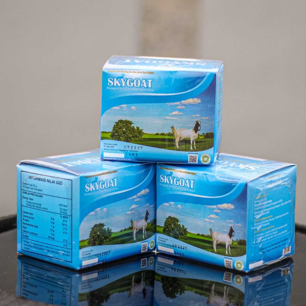 

PAKET 3 BOX Susu Etawa Skygoat | Skygoat Susu Kambing Bubuk Per Box 10 Sachet | SKYGOAT ORIGINAL