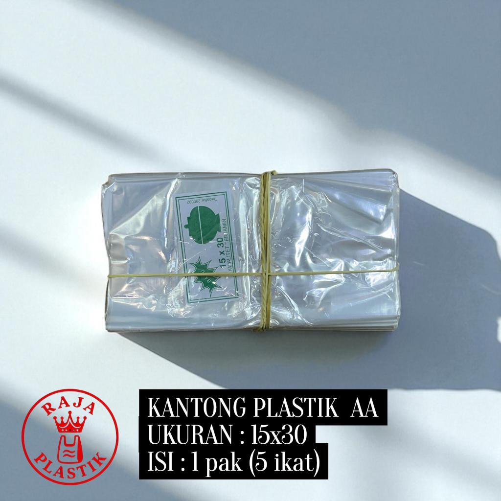 Plastik AA 15x30 Mangkok Kantong Bening Tipis untuk Bungkus Sambal, Gula, Terigu, Tepung, dan Sayur 