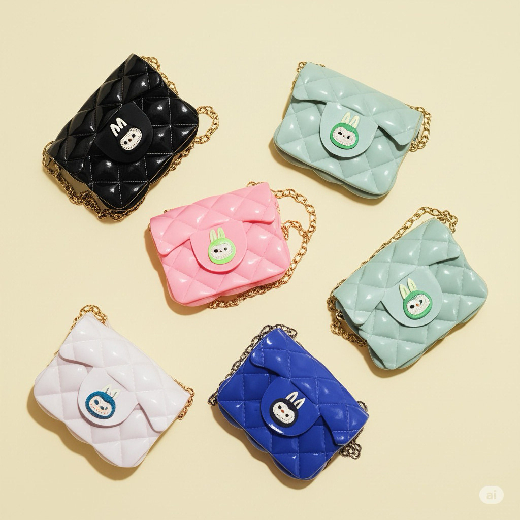 Tas Selempang Anak Perempun Tas Jelly Labubu Tas Anak Jelly Rantai