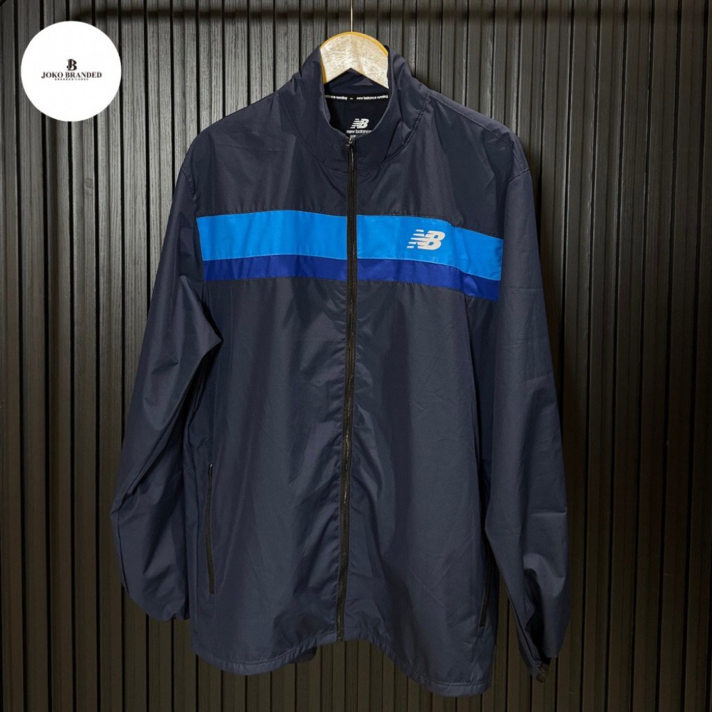 Jacket Outdoor NB Motif Garis Blue Unisex