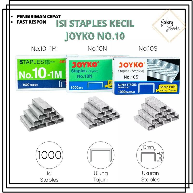 

GALERY Isi Staples Serbaguna Kecil Joyko No.10 / Isi Steples Joyko Kotak Kecil