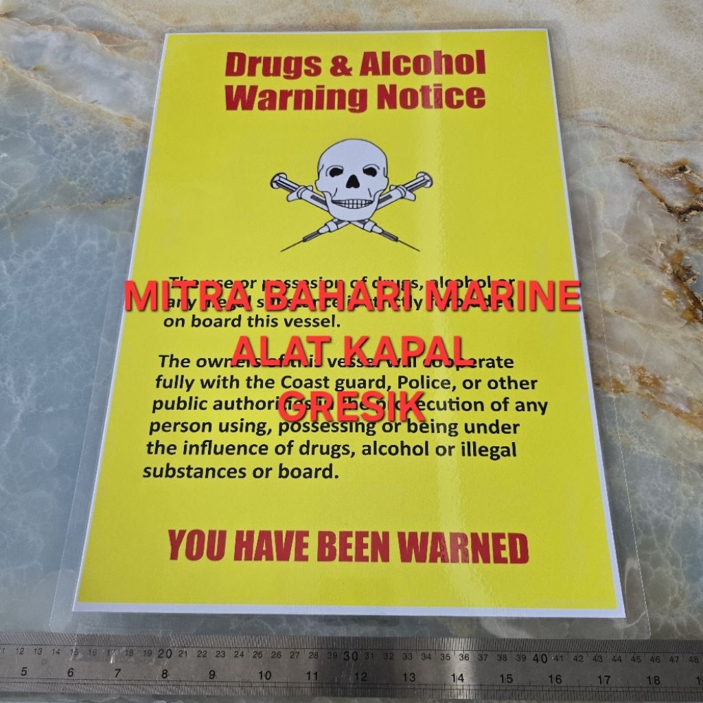 

Poster IMO Symbol IMPA 331539 Drugs & Alcohol Warning Ukuran 480x330mm / A3+