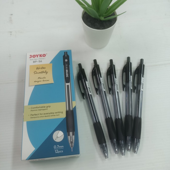 

Ball Pen Pulpen Pen Joyko BP-56 0.7 mm Per Lusin - Hitam