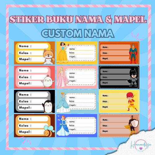 

Stiker Label Buku Pelajaran Custom Nama Sekolah Buku Alat Tulis TK SD Paud Smp Sma Smk (isi 44 pcs)