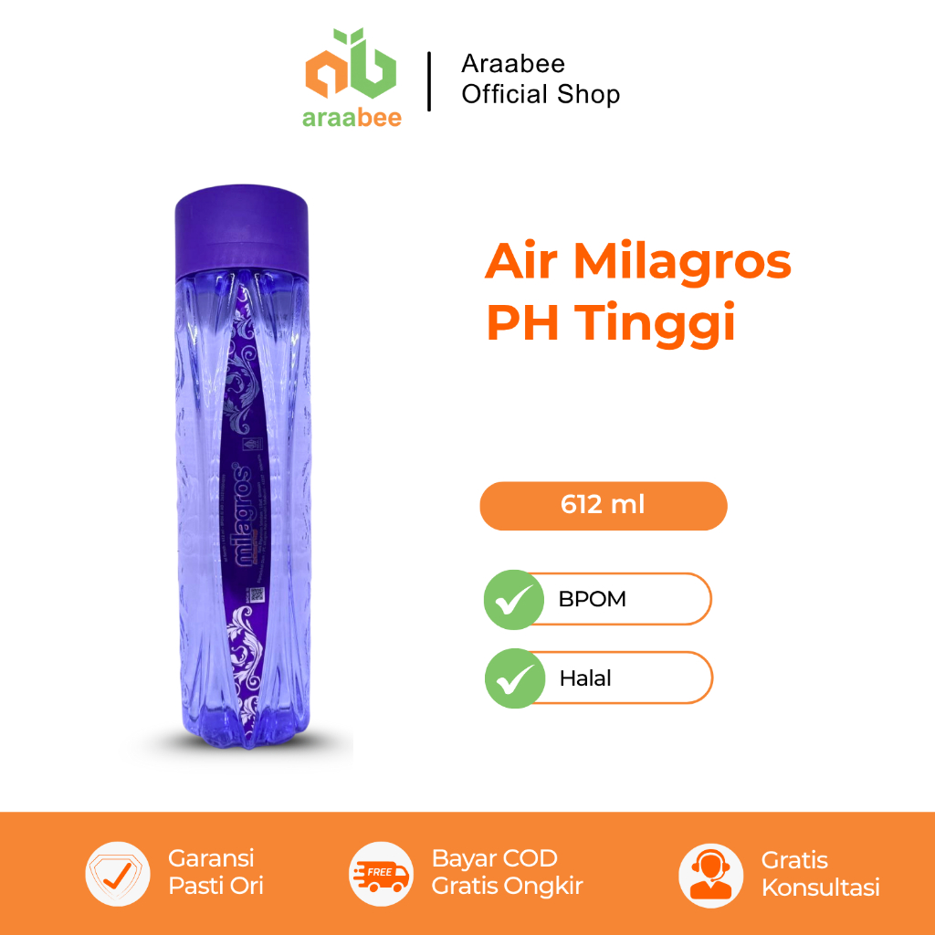 

Air Milagros Original 612ml Air Alkali Alami pH Tinggi Resmi BPOM
