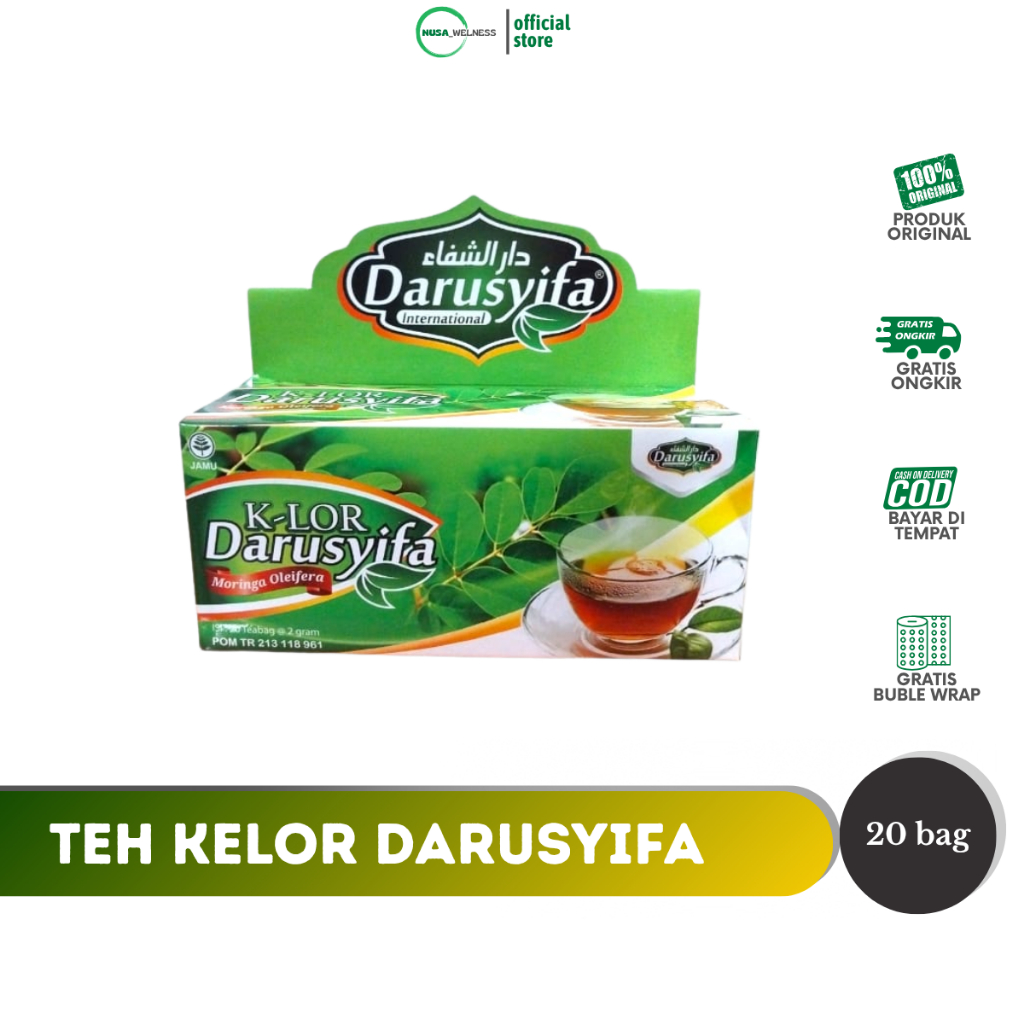 

TEH CELUP DAUN KELOR DARUSYIFA - teh herbal alami | isi 20 kantong celup | bantu tingkatkan imun, atasi kolesterol & antioksidan tinggi | praktis & cocok diminum setiap hari