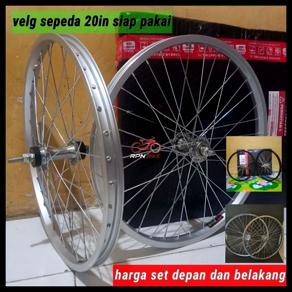 VELG SEPEDA BMX 20 INCH ALLOY /WHEELSET 20 INCH SIAP PAKAI