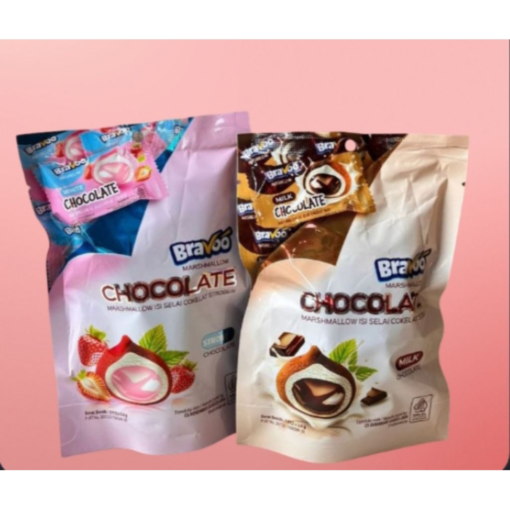 

PER 5 POUCH MARSHMALLOW BRAVO STRAWBERRY / CHOCOLATE SUSU