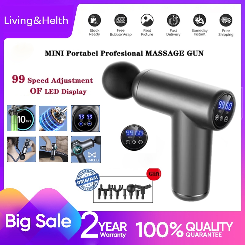 【Limited time Flash Sale】Profesi Wanita/Pria Alat Pijat Elektrik 8 in1 Massage Gun Deep Tissue Muscl