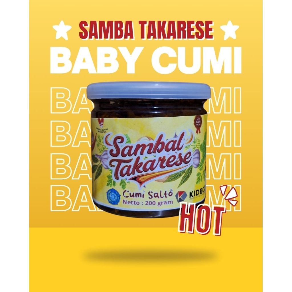 

Sambal Takarese - Sambal Baby Cumi Salto 200 gram 100% Halal