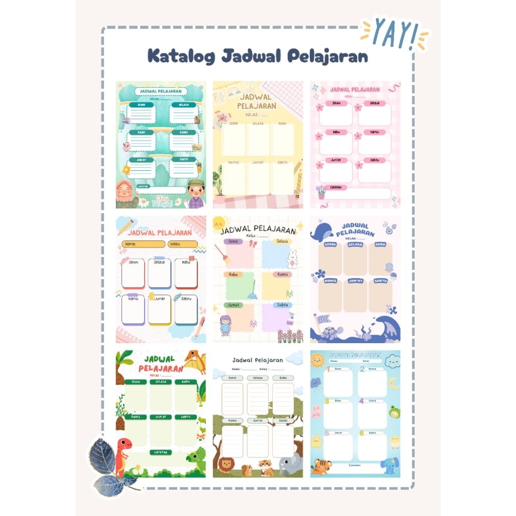 

Jadwal mata pelajaran