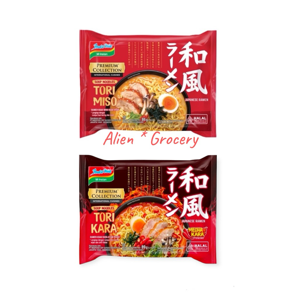 

INDOMIE Premium Collection Tori Kara Pedas Miso Takoyaki Japanese Ramen Halal 86gr 91gr