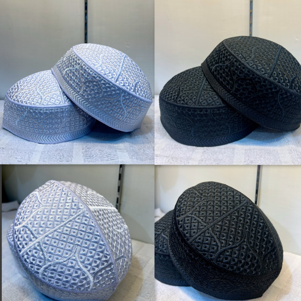 Kopiah Putih Bangladesh Import Original Dewasa & Anak-anak ~ Lobe Pakistan Polos Peci Hitam Pakistan