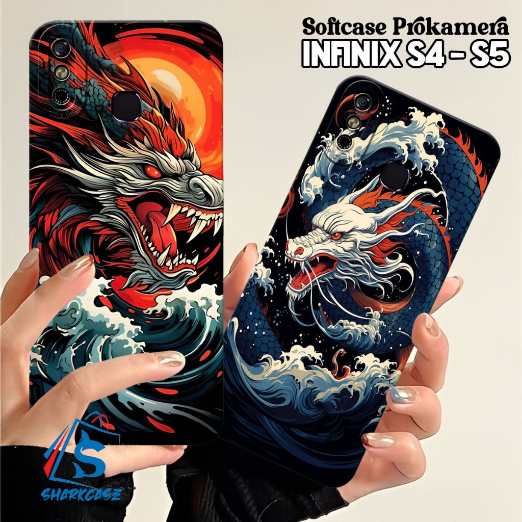 Case Infinix S4 / 3 PLUS / S5 / S5 LITE / Smart 4 / 5 / 6 / 7 / 8 / 9 Motif Naga Dragon - Casing Inf