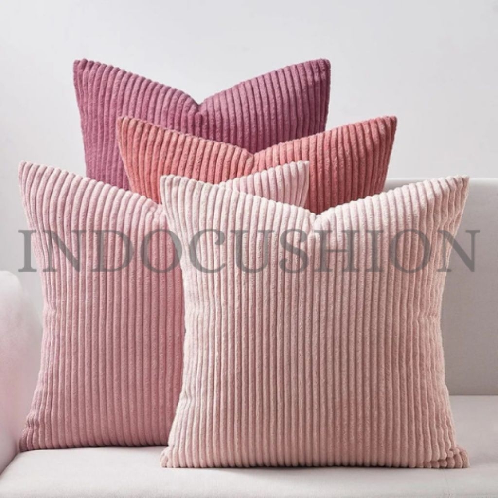 Sarung Bantal Sofa Bahan Corduroy Bludru Ukuran 30 x 30 35 x 35 40 x 40 45 x 45 50 x 50 60 x 60 Baha
