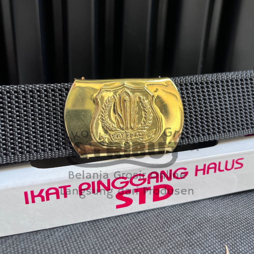 SABUK SATPAM HITAM SABUK SATPAM SECURITY IKAT PINGGANG KUNINGAN SATPAM POLISI KORPRI TNI STANDART TN