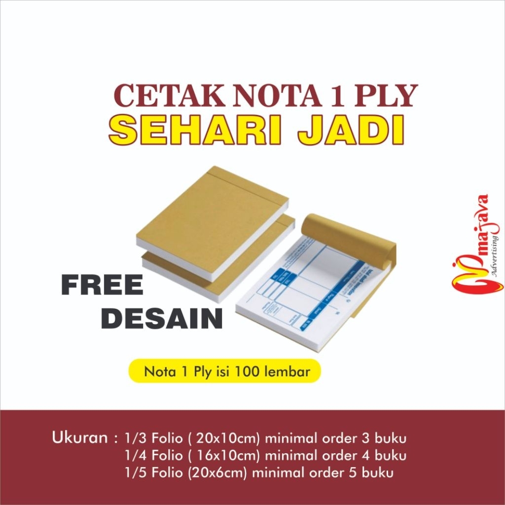 

NOTA 1 PLY FREE DESAIN LANGSUNG JADI