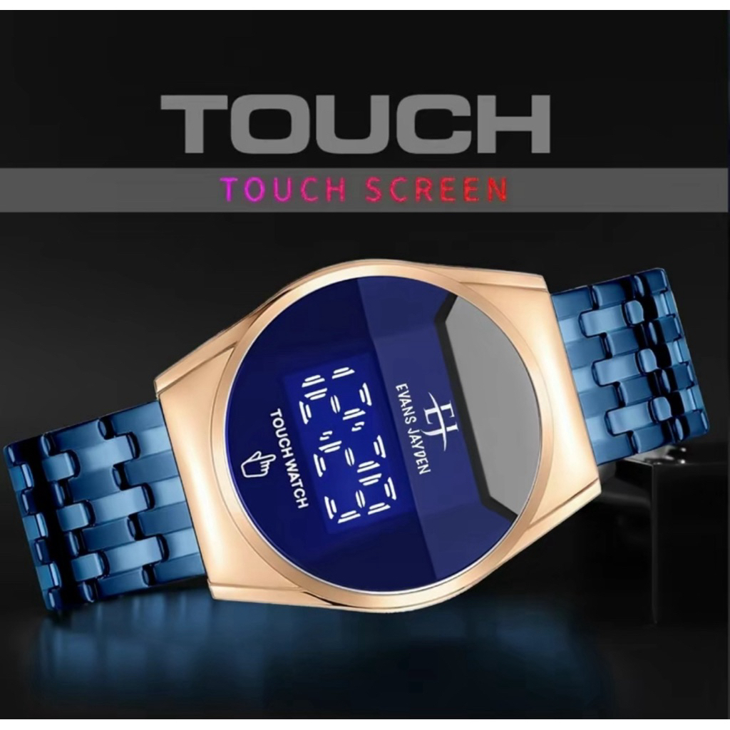 Jam Tangan Evan Jayden 9954 Rantai Stainless Steel Digital Touch