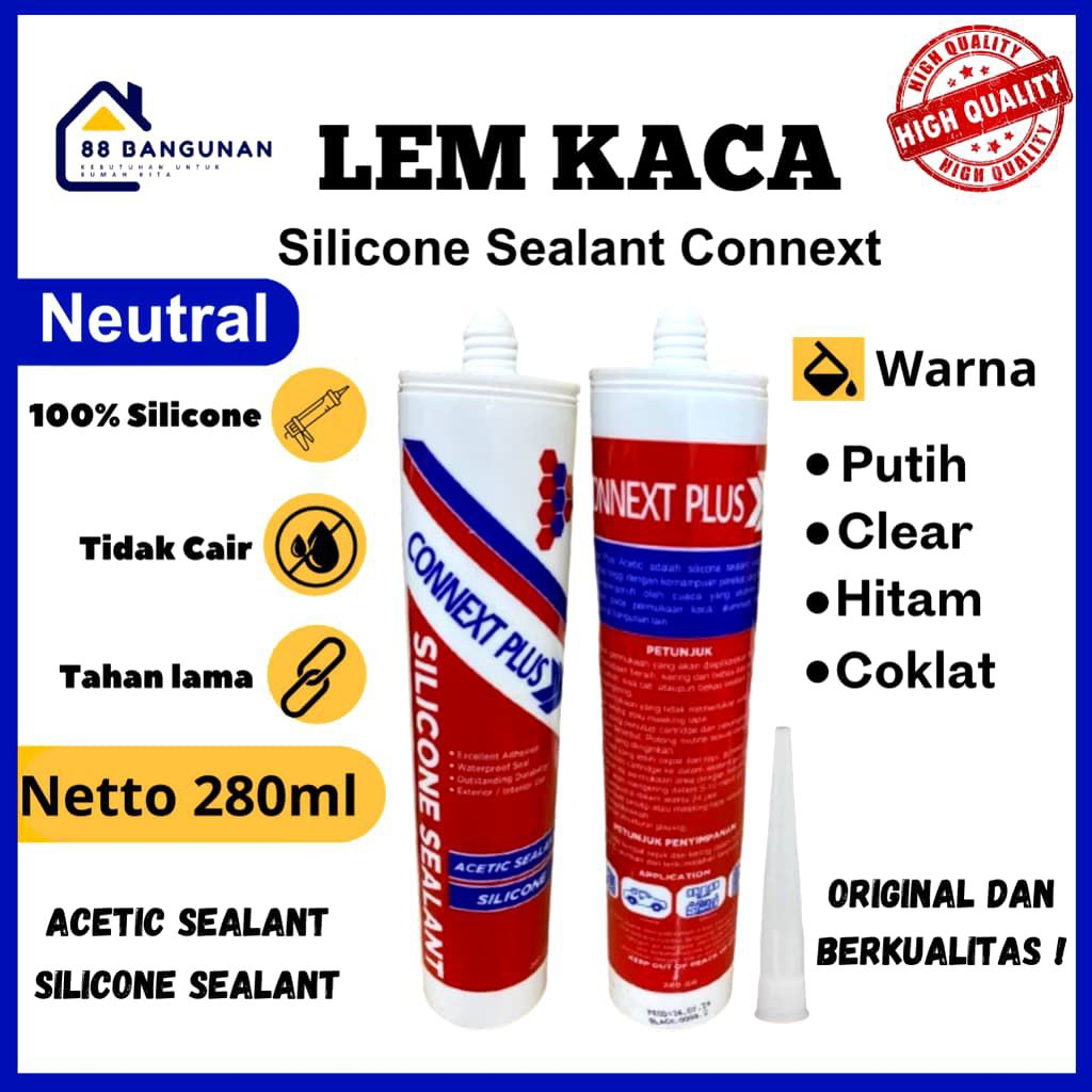LEM BOTOL CONNEXT/LEM KACA BOTOL /LEM SEALANT BOTOL NEUTRAL WARNA PUTIH 280ml
