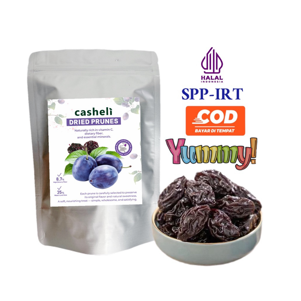

casheli Dried Prunes Manisan Prunes Fruits Snack 500g