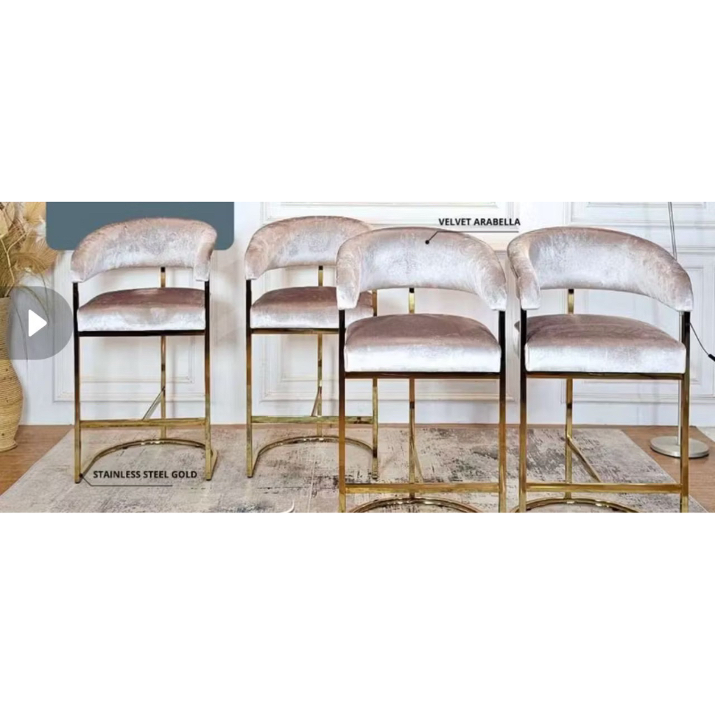 Kursi bar stainless rose gold bar stool terbaru
