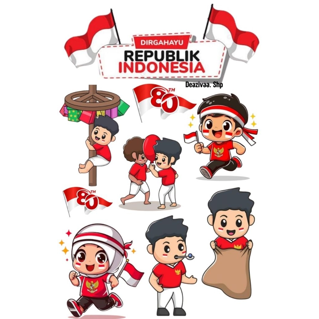 TOPPER KEMERDEKAAN INDONESIA - TOPPER HIASAN TUMPENG TEMA KEMERDEKAAN - TOPPER TUMPENG 17 AGUSTUS - 